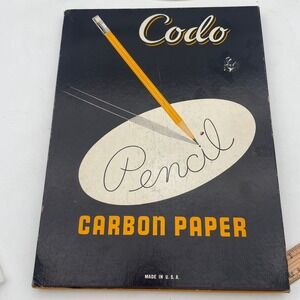 Vintage RED Codo Pencil Carbon Paper‎ Red Sheets Black Box Graphic Art USA
